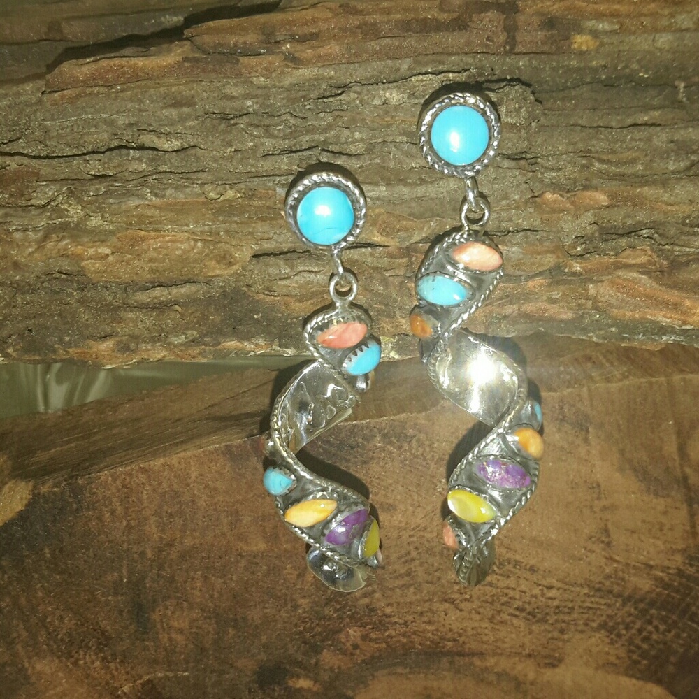 COPY - KINGMAN/MULTI TURQUOISE STERLING EARRINGS